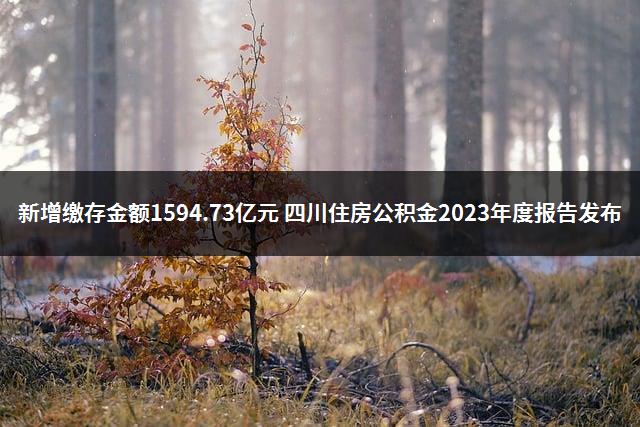 新增缴存金额1594.73亿元 四川住房公积金2023年度报告发布